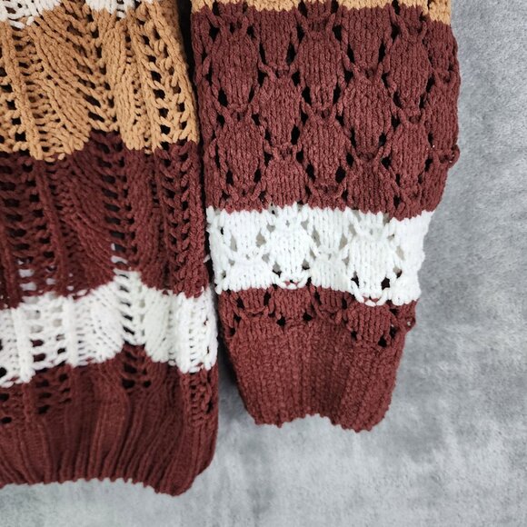 Womens LuLaRoe Open Knit Mariah Sweater Multicolor Striped Long Sleeve Size XL - Picture 5 of 11